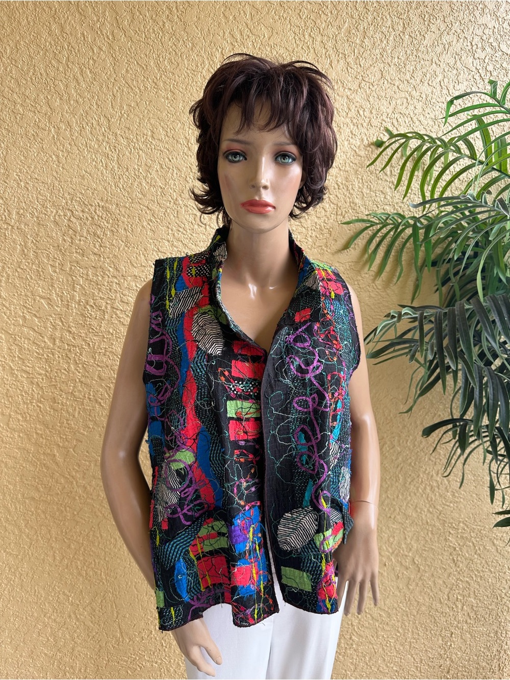 Diane Prekup colorful stitching design A frame vest - Picture 2 of 13